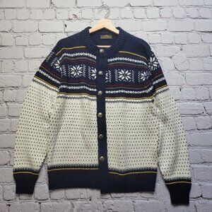 Vintage Alps Knitmeister Nordic Winter Ski Cardigan Sweater Size XL